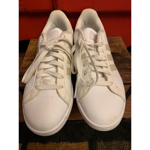 Adidas Neo Memory Foam Footbed Pearl Stripes Iridescent Logo Y2K Style Men's 9 - Picture 3 of 6